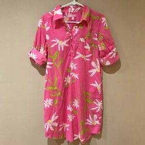 Lilly Pulitzer Shirt Dress Hotty Pink Twirlers